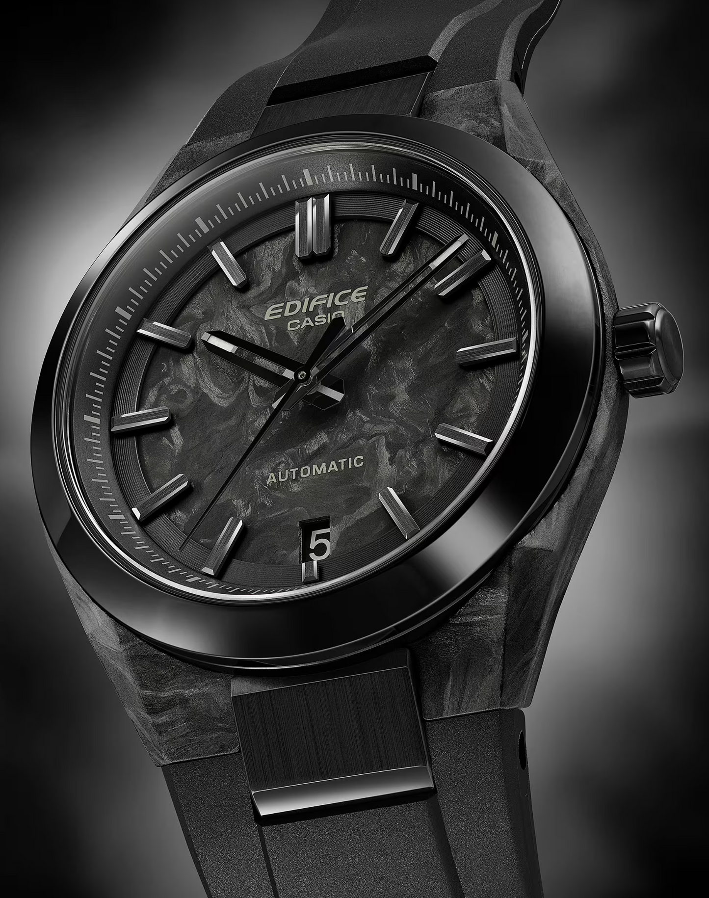CASIO EDIFICE AUTOMATIC - EFK-100XPB-1A - BLACK FORGED CARBON DIAL - ED673