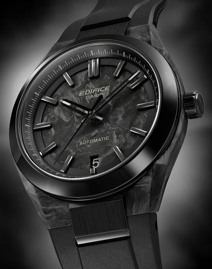 CASIO EDIFICE AUTOMATIC - EFK-100XPB-1A - BLACK FORGED CARBON DIAL - ED673