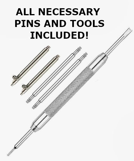 18mm to 22mm Adaptor Connector for Casio Royale AE1200, F 91W, A168W, W 218H, A158WA & more - With FREE Pins & Watch Strap Tool