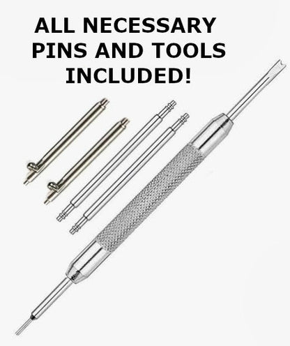 18mm to 22mm Adaptor Connector for Casio Royale AE1200, F 91W, A168W, W 218H, A158WA & more - With FREE Pins & Watch Strap Tool