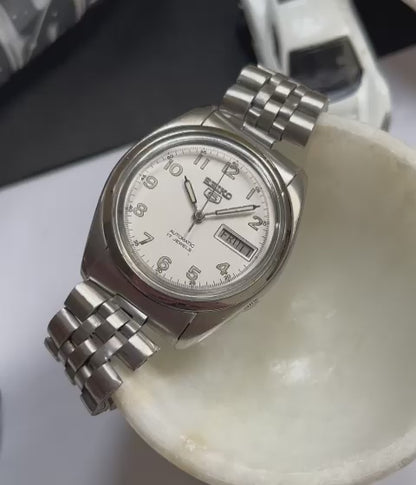 1980s Seiko 5 Field White Dial (Pre Owned)