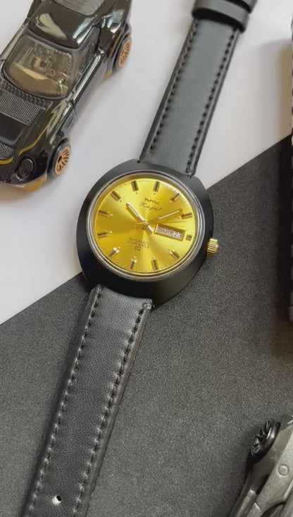 Matte Black Case HMT Kajal Automatic - GOLD