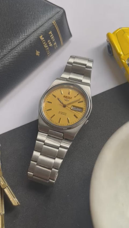 1984 Seiko 5 Yellow/Gold Dial (Pre Owned)