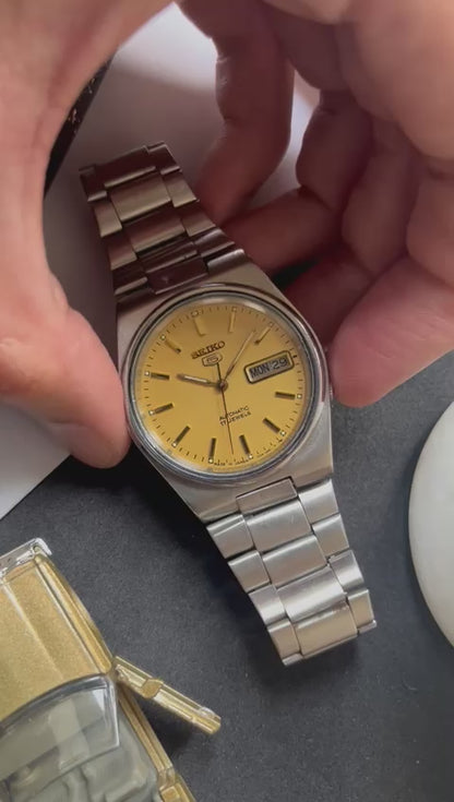 1984 Seiko 5 Yellow/Gold Dial (Pre Owned)