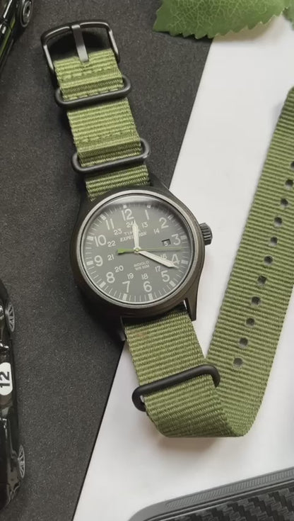 TIMEX Expedition Scout 40mm Black Dial with Green Nato Strap (Pre-Owned)