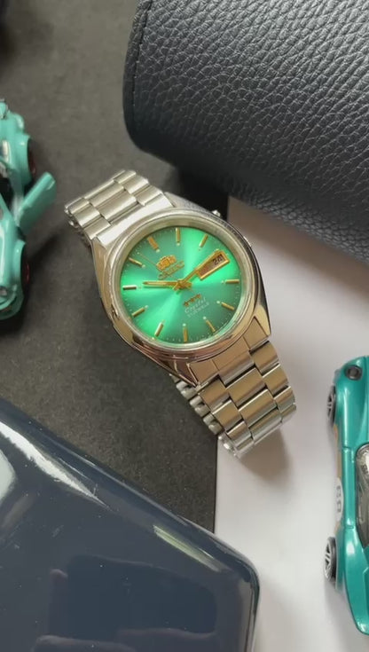 (Super Rare) Orient Tri-Star Crystal - Turquoise/Sea-Green Dial (Pre Owned)