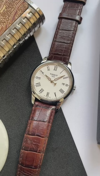 Tissot White Dial with Leather Strap (Pre-owned)