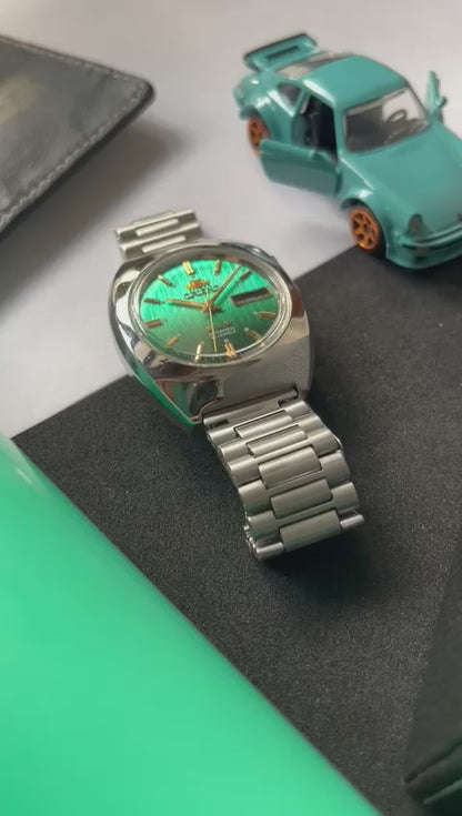 (Super Rare) Orient Tri-Star Crystal Turquoise Textured Dial (Pre Owned)