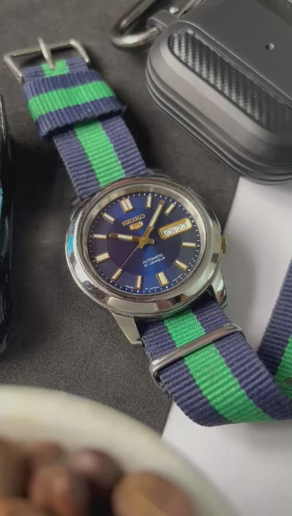 Seiko 5 Blue Dial with Glass Back (Pre Owned)