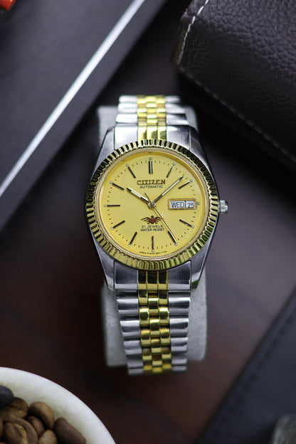 (Super Rare) Citizen Eagle 7 Two-Tone Champagne Dial with Fluted Bezel - Automatic Vintage Watch (Pre Owned) - A57