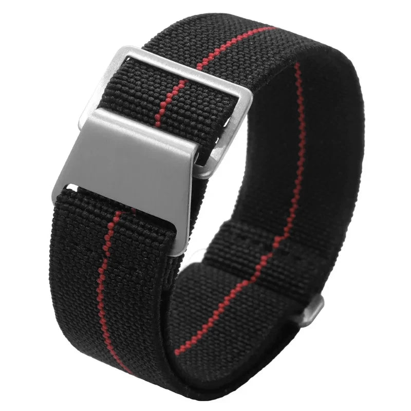 PREMIUM PARACHUTE Elastic Nylon Watch Strap - with FREE Strap Tool!